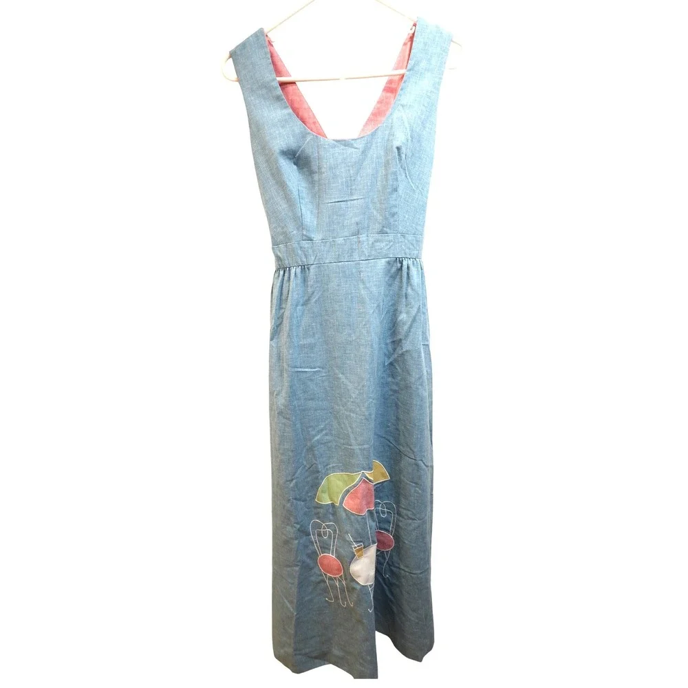 Concept 70's Swirl Dress Women's size 10 Large Maxi Wrap Ankle length Sleeveless